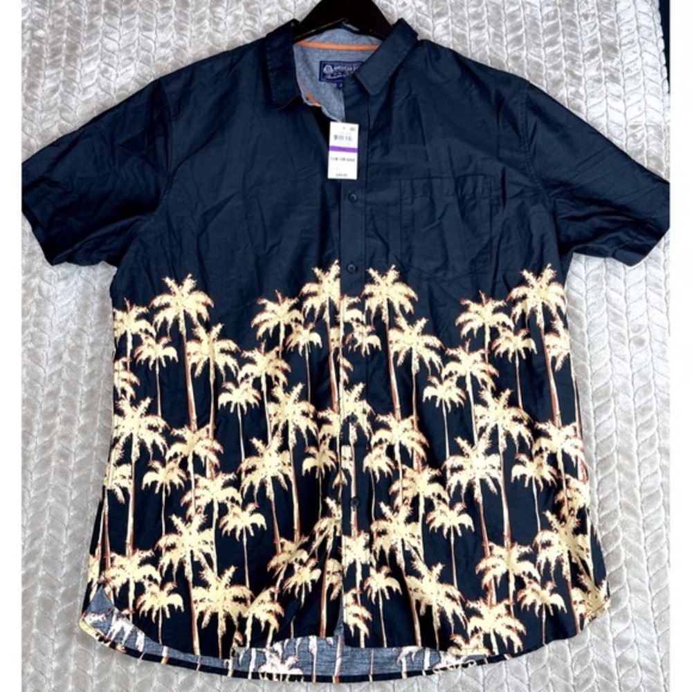 American Rag Hawaiian Shirt Men 2XL Black